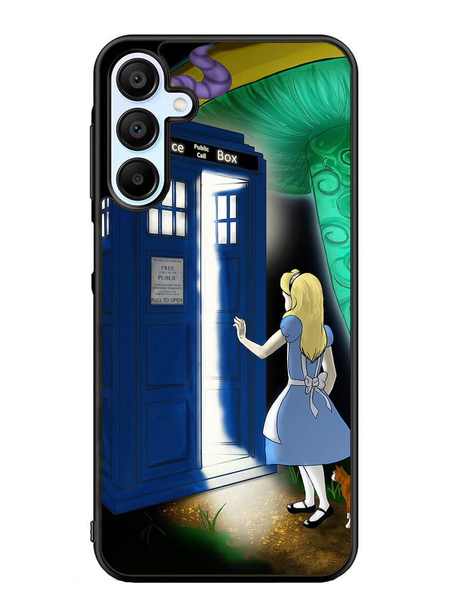 Alice Wonderland On Tardis Samsung Galaxy A25 5G Case