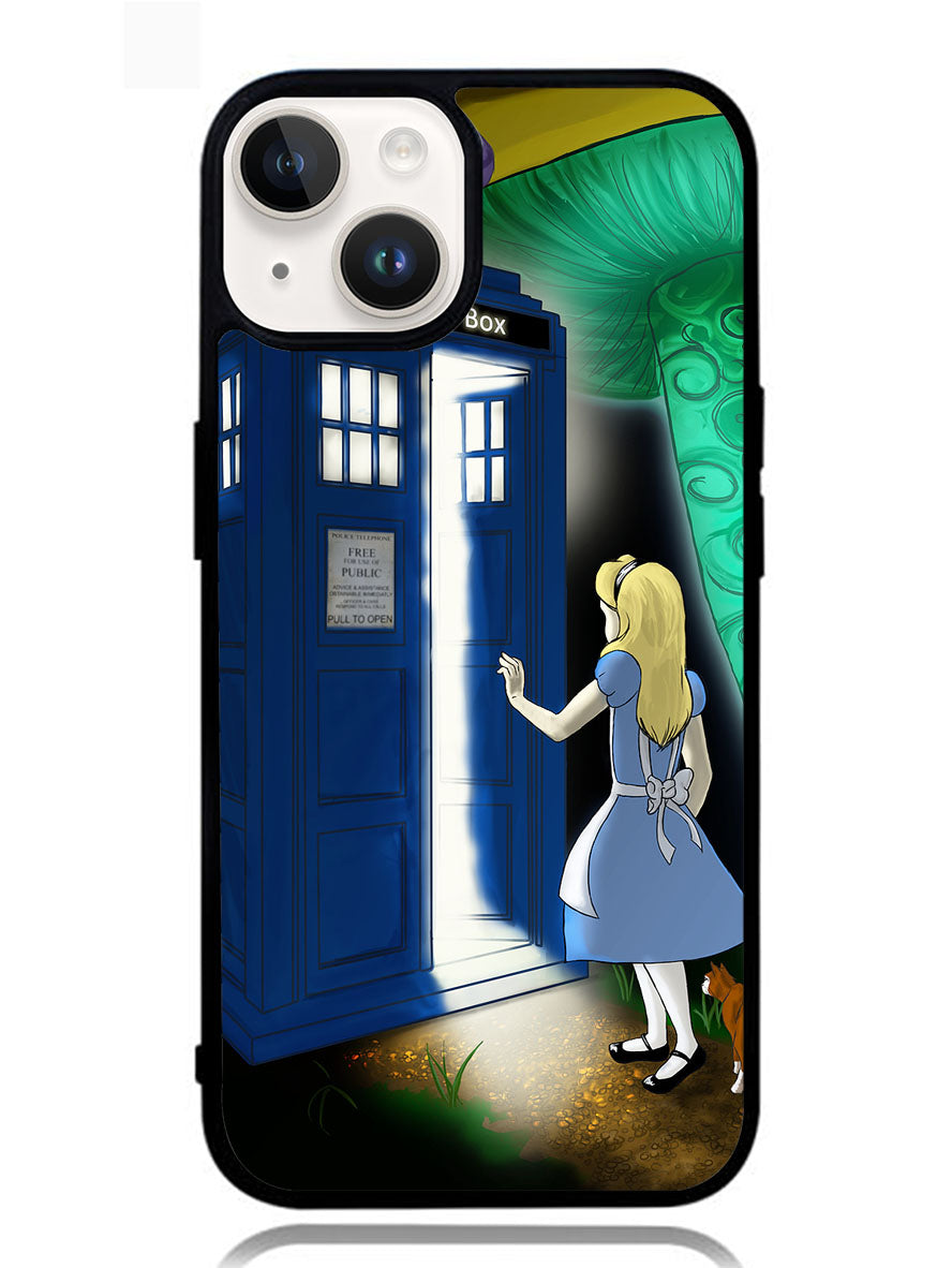 Alice Wonderland On Tardis iPhone 14 Plus Case OV0231