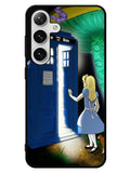 Alice Wonderland On Tardis Samsung Galaxy S25 5G Case