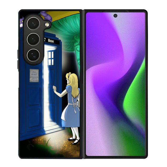 Alice Wonderland On Tardis Samsung Galaxy Z Fold 6 Case