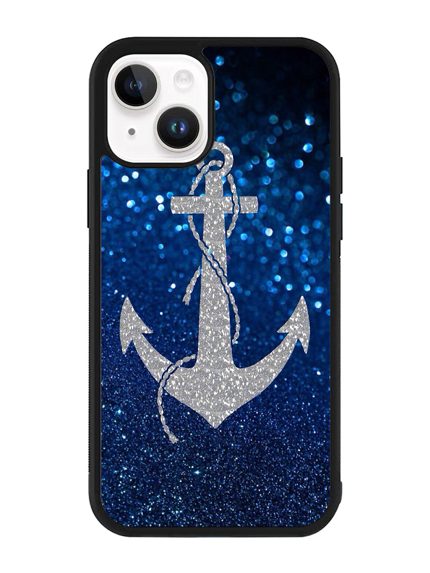 Blue Glitters Anchor iPhone 14 Plus Case QC0234