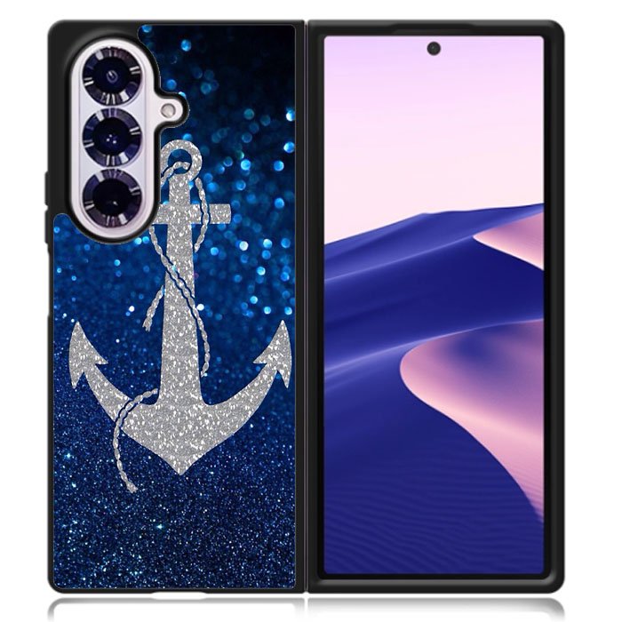 Blue Glitters Anchor Samsung Galaxy Z Fold 7 Case OV0234