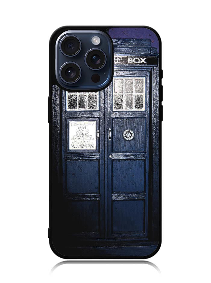 Dark Blue Tardis Doctor Who Toy iPhone 15 Pro Max Case