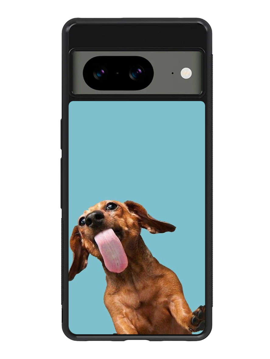 The funny thing is the dog on the glass Google Pixel 8A Case QC0333