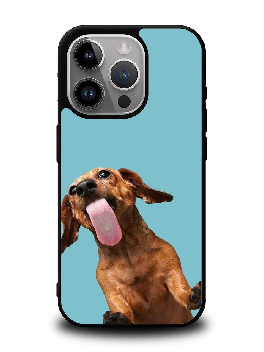 The funny thing is the dog on the glass iPhone 15 Pro Case OV0333