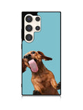 The funny thing is the dog on the glass Samsung Galaxy S24 Ultra 5G Case OV0333