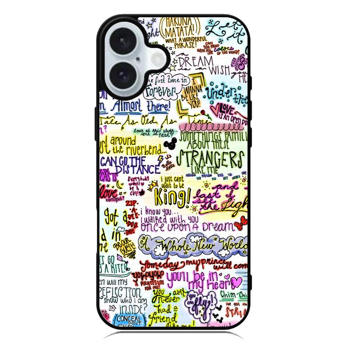 Disney Song Lyrics iPhone 16 Case QC0362