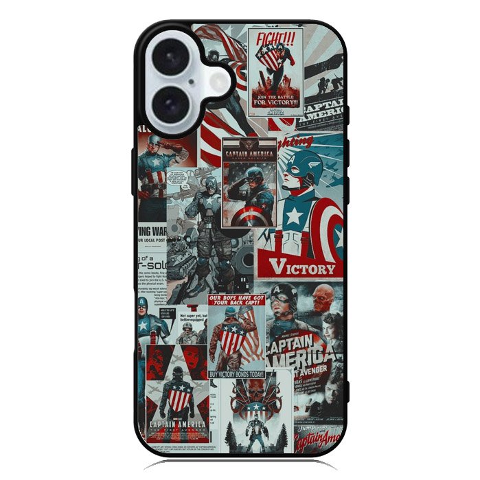 Captain America Collage iPhone 16 Plus Case QC5470