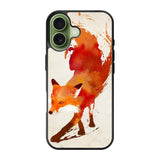 Watercolor art orange red fox animal iPhone 17 Case