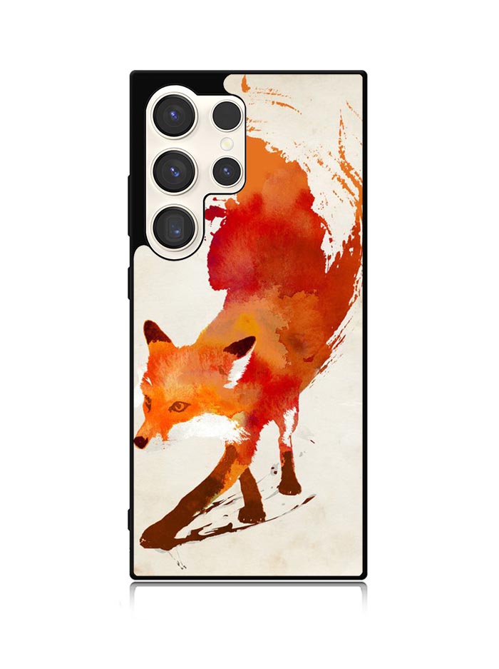 Watercolor art orange red fox animal Samsung Galaxy S24 Ultra 5G Case