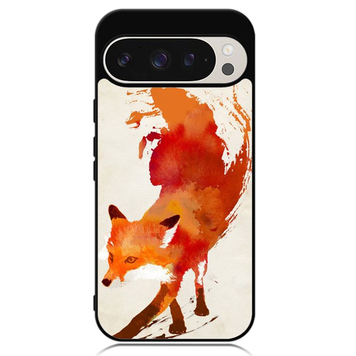 Watercolor art orange red fox animal Google Pixel 9 Pro XL Case