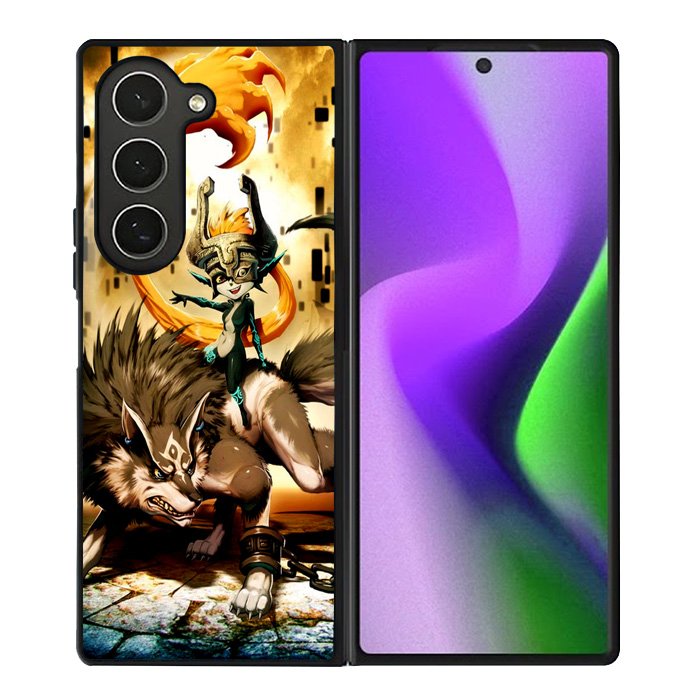 Zelda and wolf twilight princess Samsung Galaxy Z Fold 6 Case