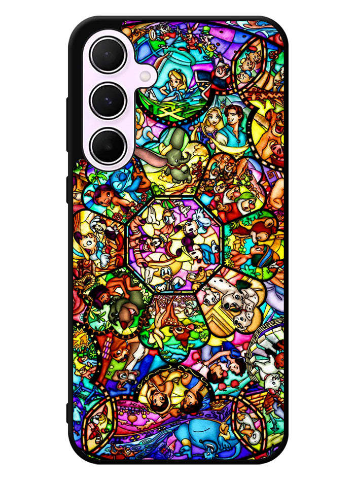 All Disney Heroes Stained Glass Samsung Galaxy A55 5G Case