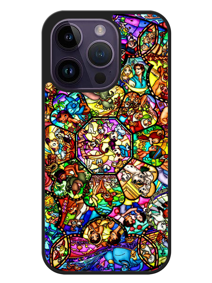 All Disney Heroes Stained Glass iPhone 14 Pro Case