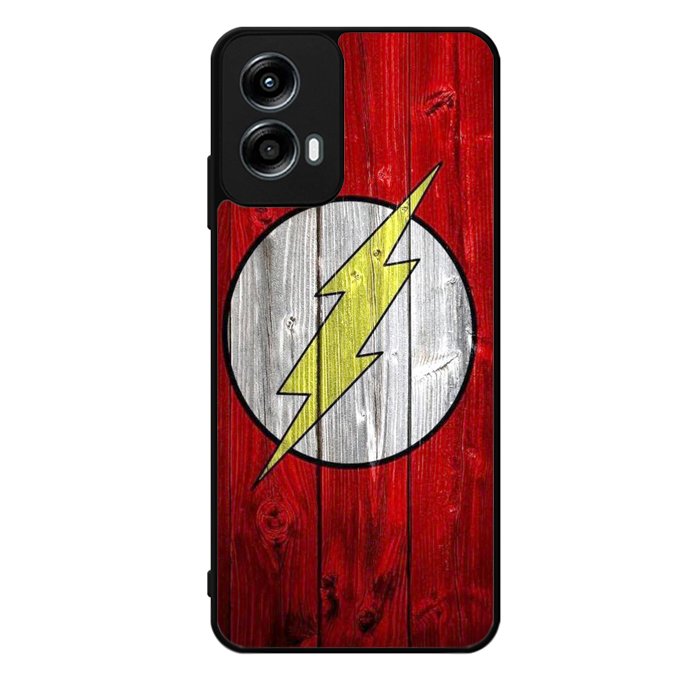 Flash SUperhero Logo on Wood Motorola Moto G Play 2024 Case OV4872