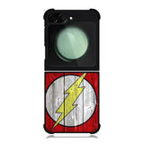 Flash SUperhero Logo on Wood Samsung Galaxy Z Flip 6 5G 2024 Case OV4872