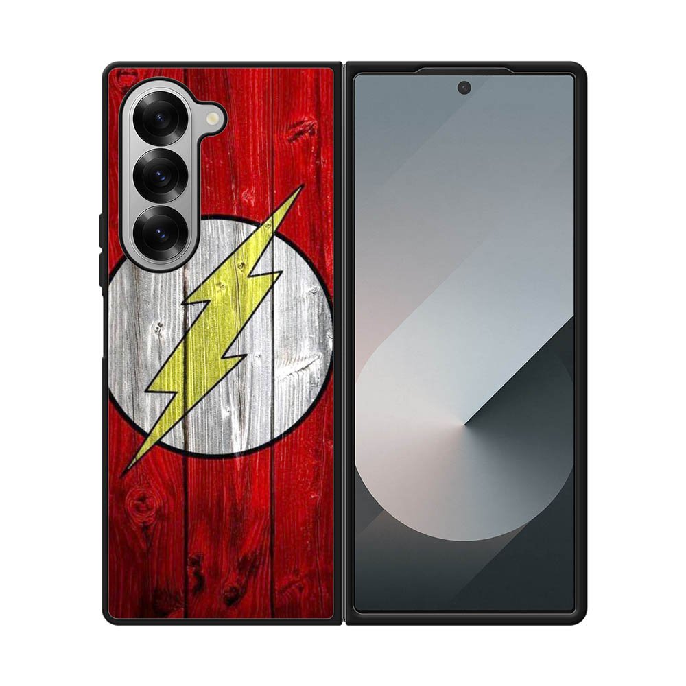 Flash SUperhero Logo on Wood Samsung Galaxy Z Fold 7 5G Case OV4872