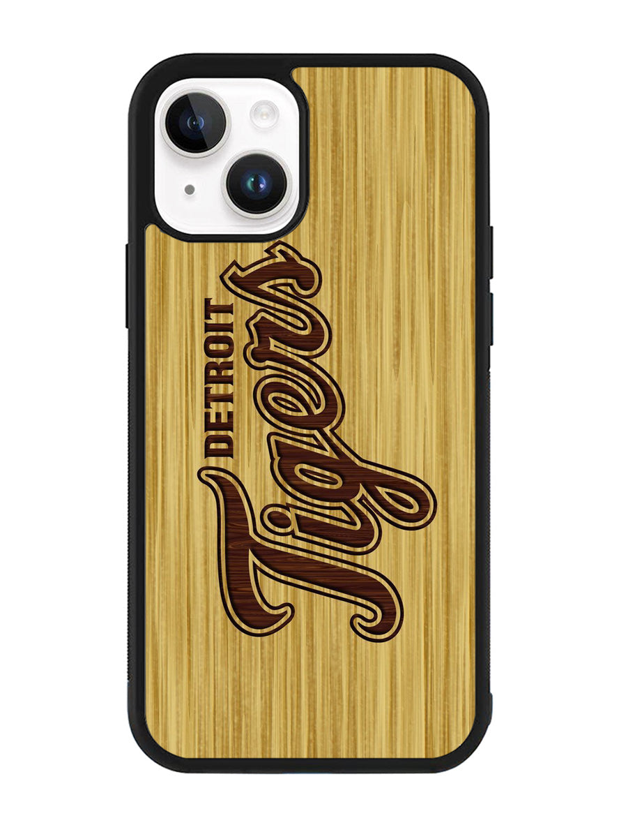 detroit tigers logo wood iPhone 15 Case OV4689
