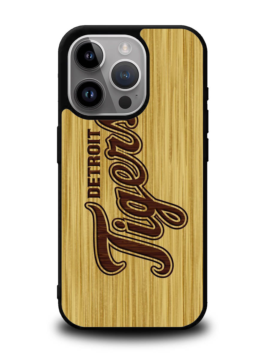 detroit tigers logo wood iPhone 16 Pro Max Case QC4689