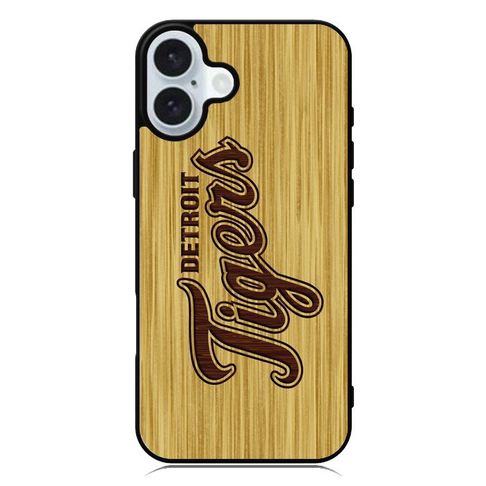 detroit tigers logo wood iPhone 16 Plus Case QC4689