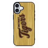 detroit tigers logo wood iPhone 16 Plus Case QC4689