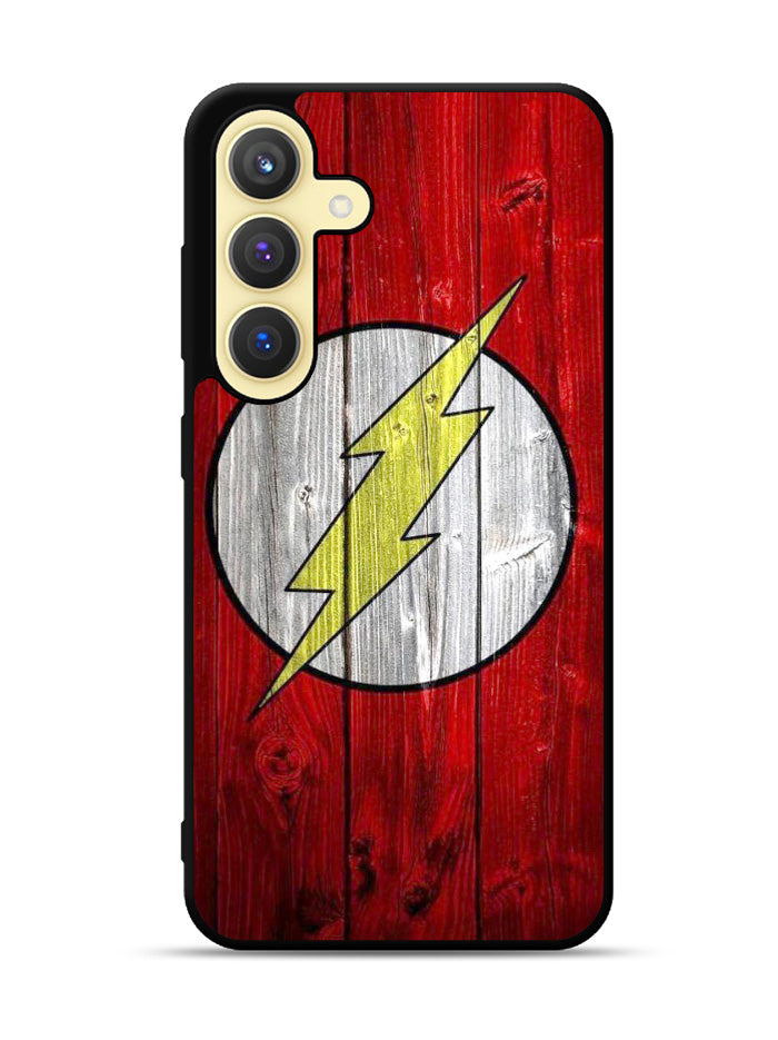 Flash SUperhero Logo on Wood Samsung Galaxy S25 5G Case OV0690