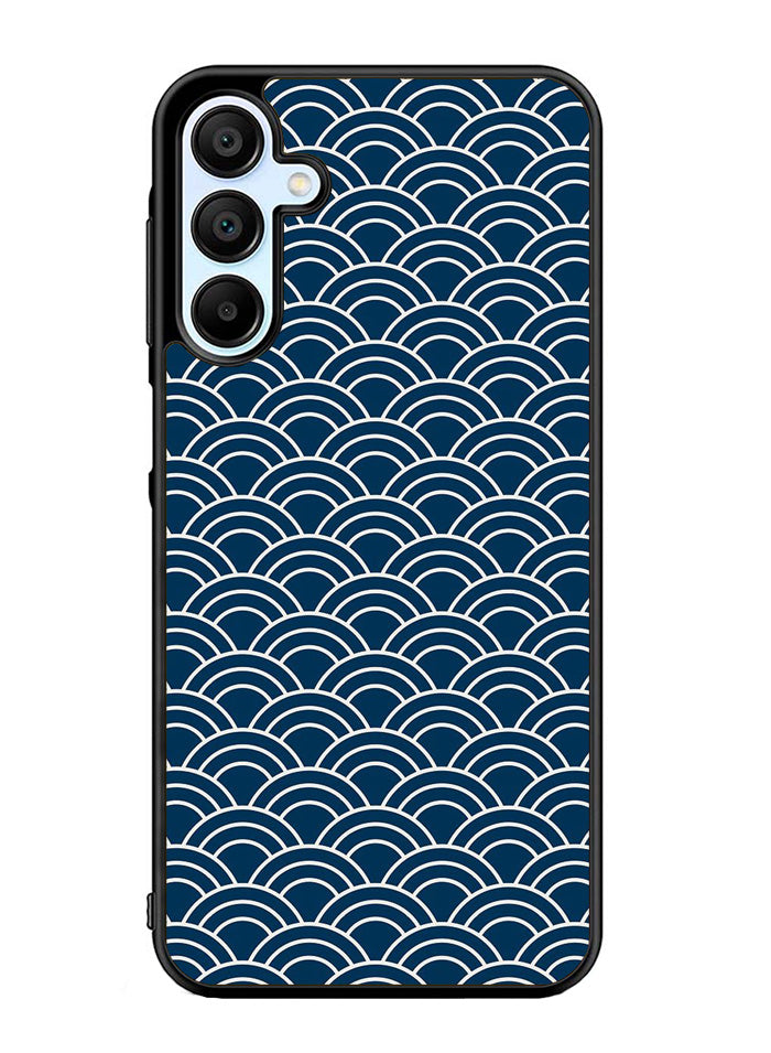 Japanese Gold Cloud Wave Indigo Pattern Samsung Galaxy A35 5G Case OV5321