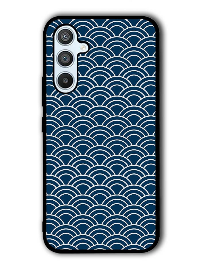 Japanese Gold Cloud Wave Indigo Pattern Samsung Galaxy A54 5G Case OV5321