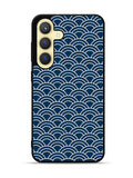 Japanese Gold Cloud Wave Indigo Pattern Samsung Galaxy S23 FE 5G Case QC5321