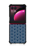 Japanese Gold Cloud Wave Indigo Pattern Motorola Moto Razr Plus 2023 , Moto Razr+ 2023 Case OV5321