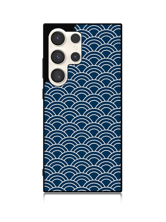Japanese Gold Cloud Wave Indigo Pattern Samsung Galaxy S24 Ultra 5G Case OV5321