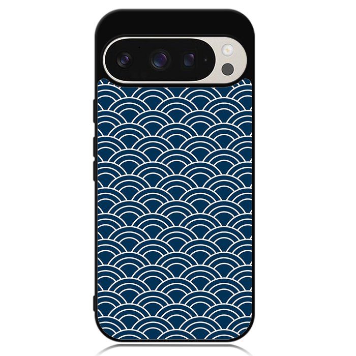 Japanese Gold Cloud Wave Indigo Pattern Google Pixel 9 Pro XL Case OV5321