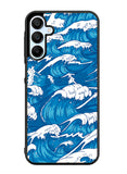 storm waves seamless pattern raging ocean water sea Samsung Galaxy A35 5G Case OV2355