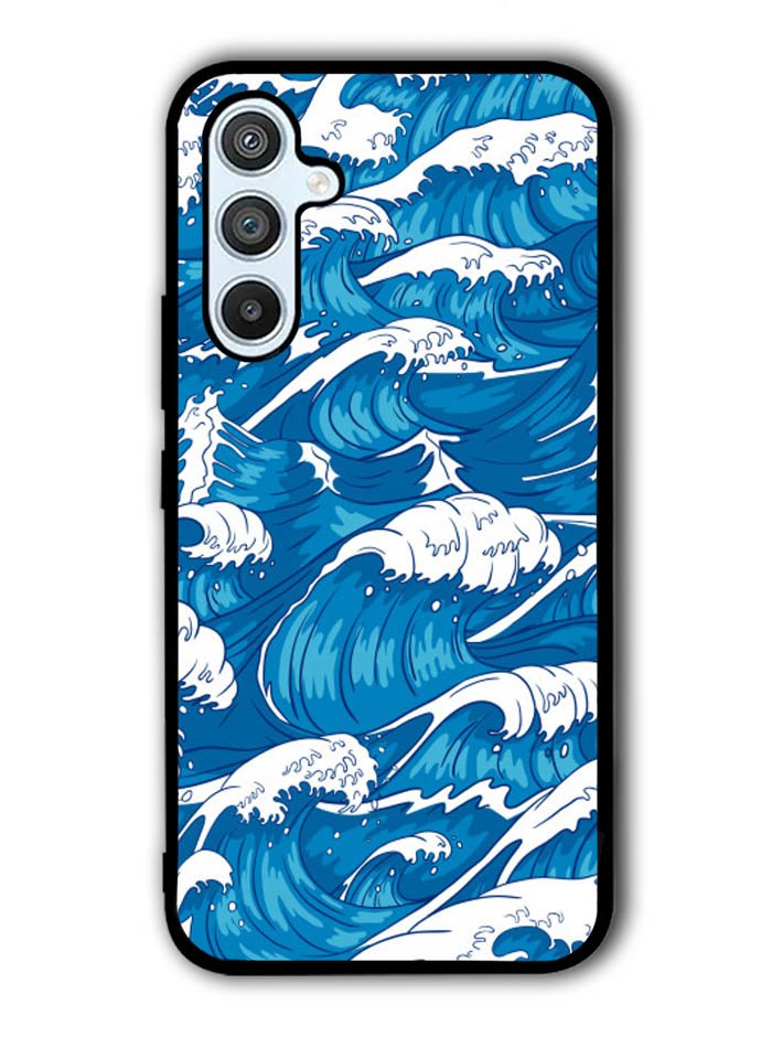 storm waves seamless pattern raging ocean water sea Samsung Galaxy A54 5G Case OV2355