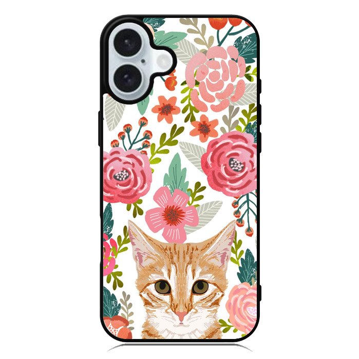 Cat flowers iPhone 16 Plus Case QC9775