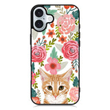 Cat flowers iPhone 16 Plus Case QC9775