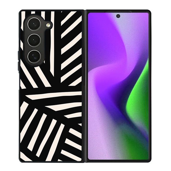 Black White Stripes FZ4197 Samsung Galaxy Z Fold 6 2024 5G Case