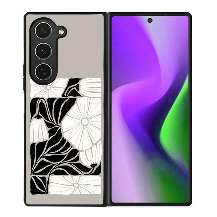 Abstract Dark Floral FZ5214 Samsung Galaxy Z Fold 6 2024 5G Case
