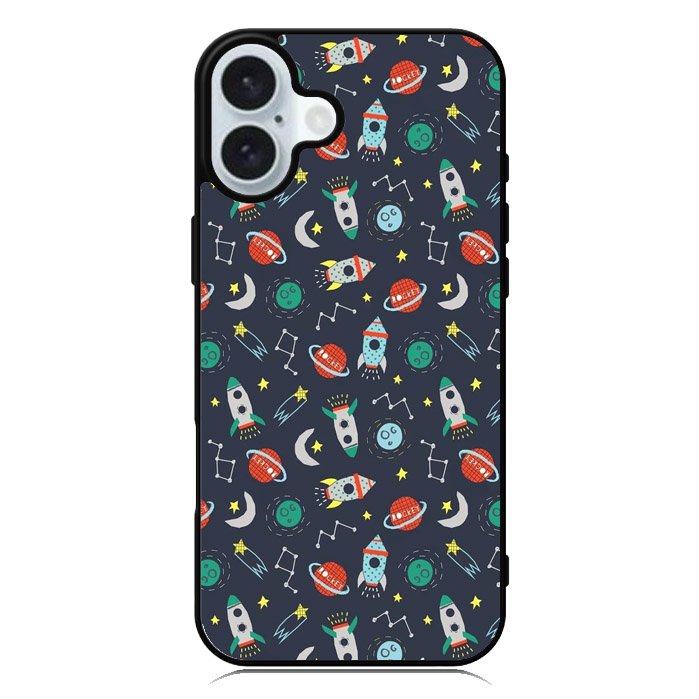Rocket Pattern iPhone 16 Case QC10407