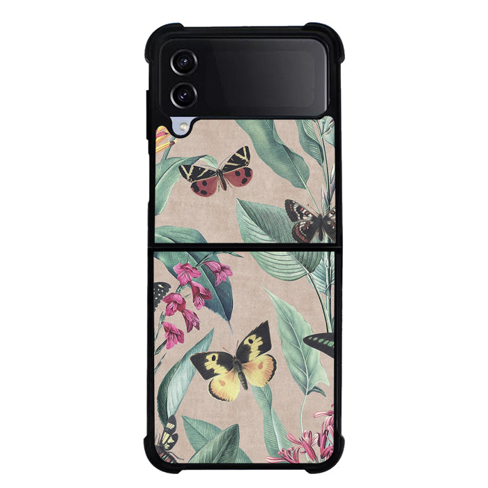 Butterfly Art FLF0463 Samsung Galaxy Z Flip 5 , Z Flip 4 , Z Flip 3 ,  Z Fold 5 , Z Fold 4 , Z Fold 3 5G Case
