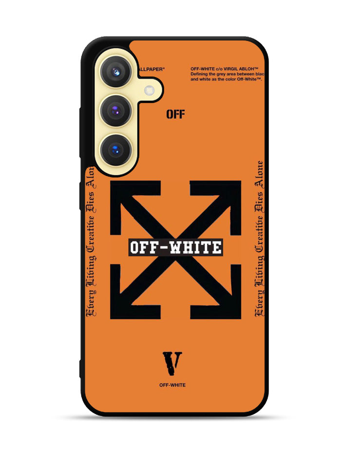 Off White Orange Samsung Galaxy S25 5G Case OV11223