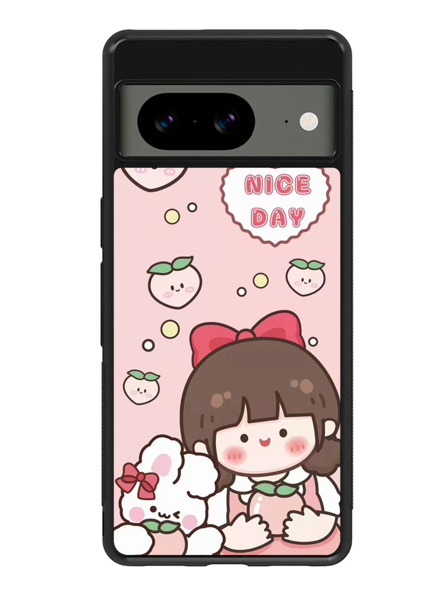 Peach Cute Nice Day Google Pixel 8A Case QC11224
