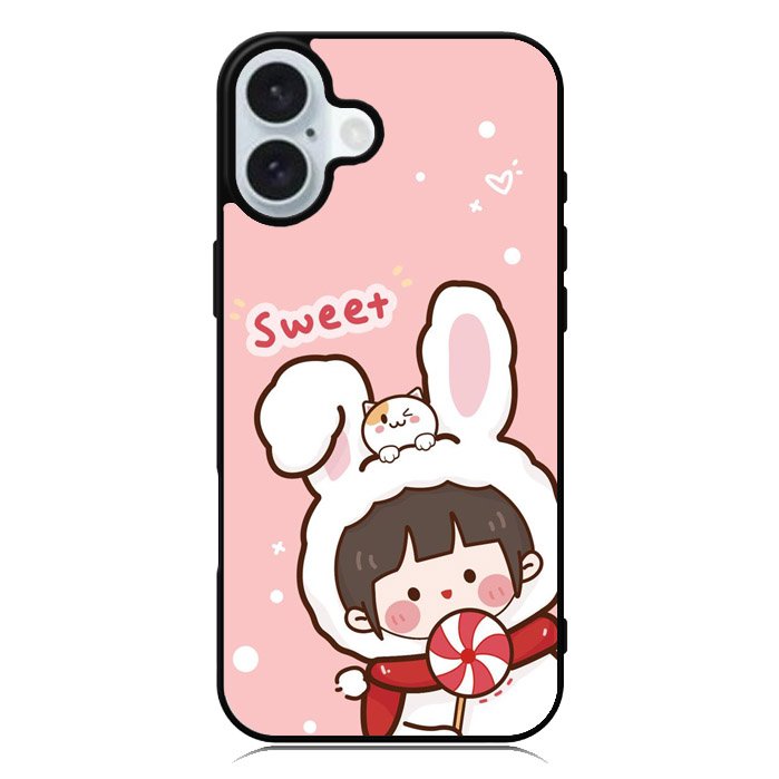 Cute Rabbit Sweet iPhone 16 Case QC11206
