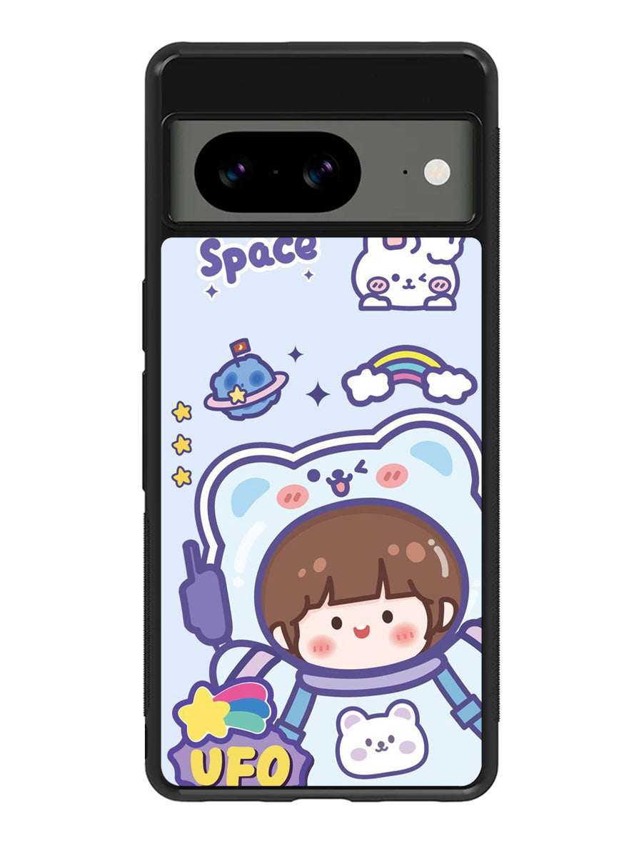 Cute Blue Space Ufo Google Pixel 8A Case QC11201