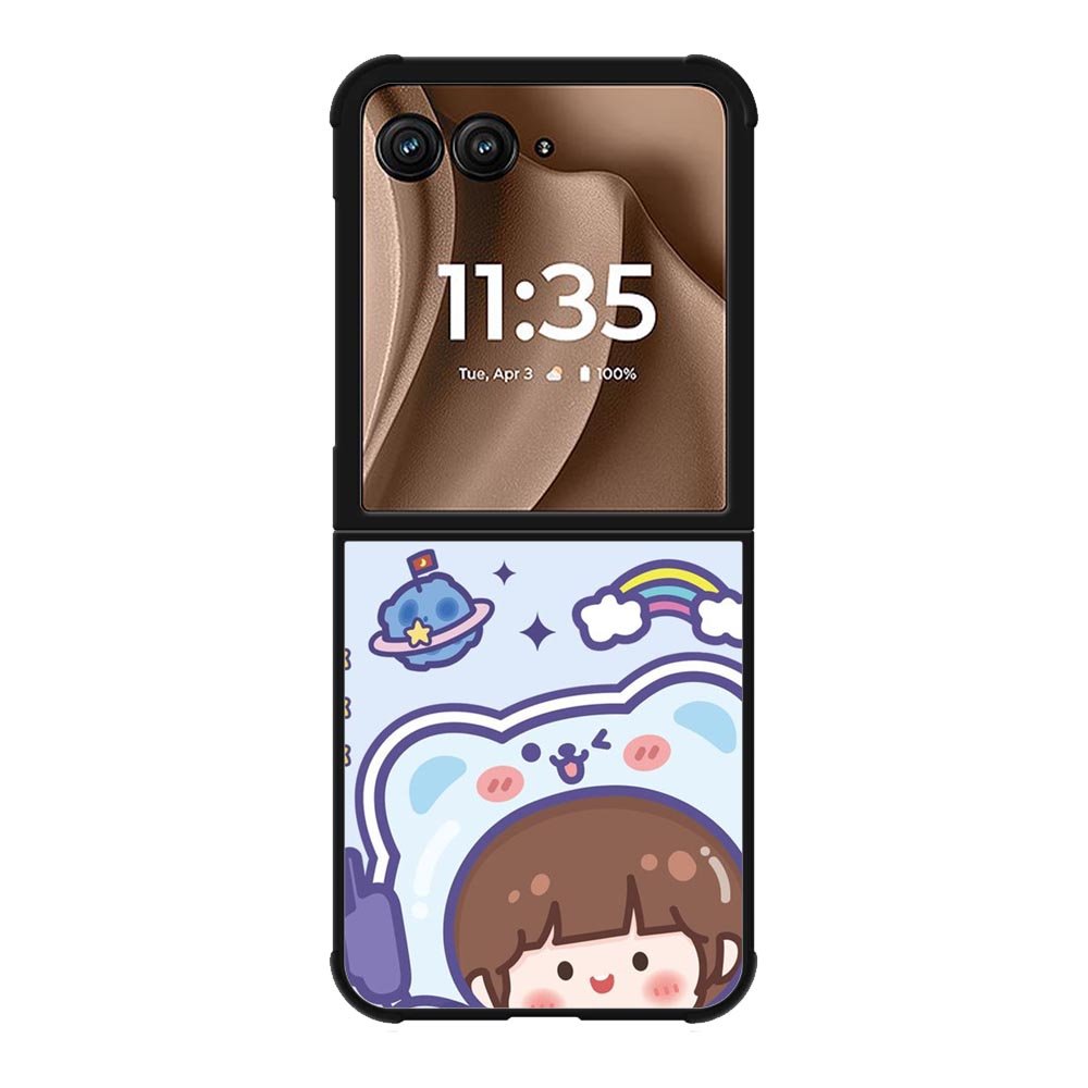 Cute Blue Space Ufo Motorola Moto RAZR Plus 2025 Case OV11201