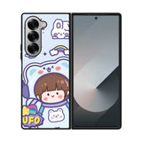 Cute Blue Space Ufo Samsung Galaxy Z Fold 7 5G Case QC11201