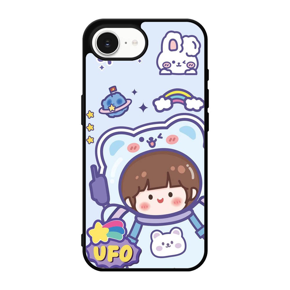Cute Blue Space Ufo iPhone 17e Case QC11201