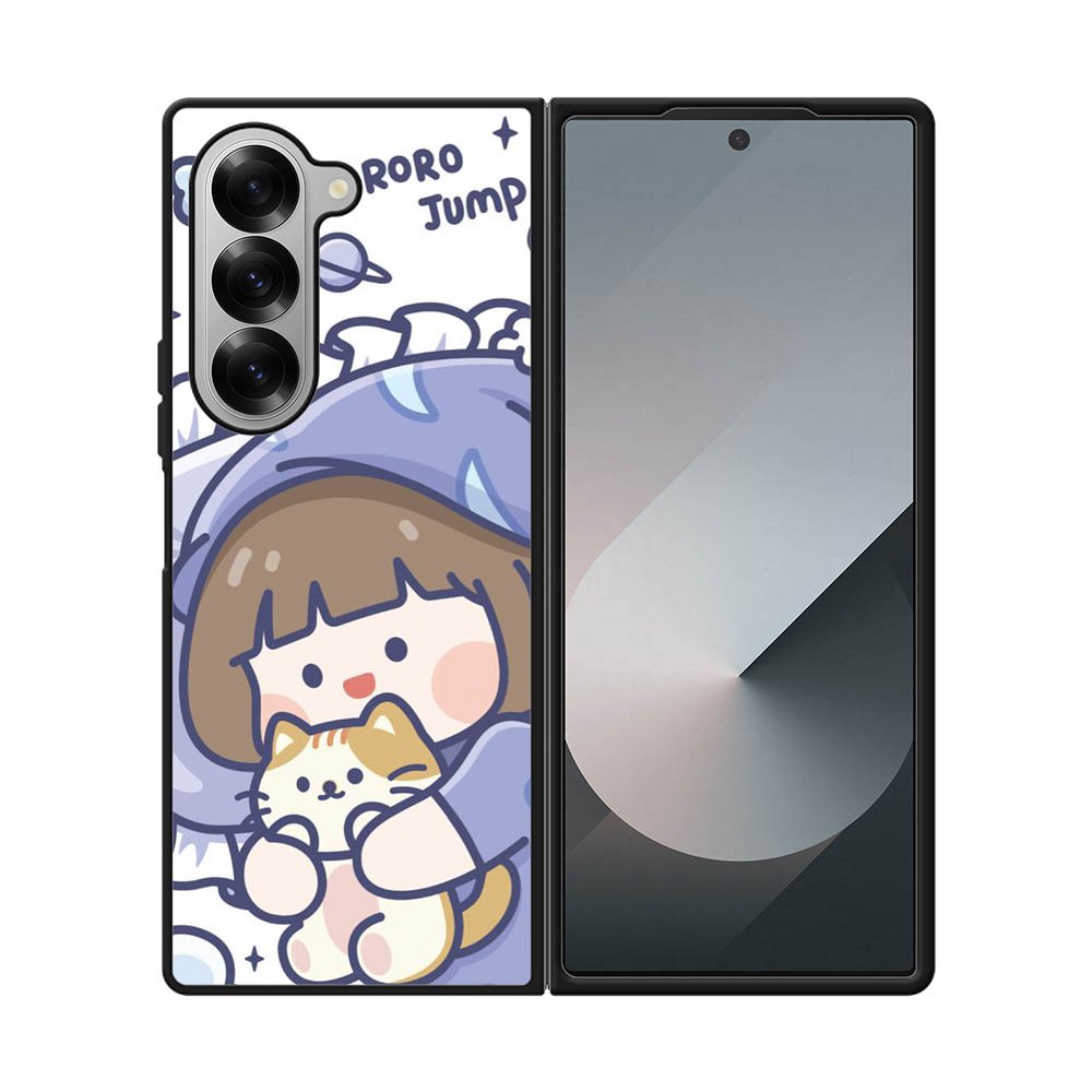 Cute Sleeping with the cat Samsung Galaxy Z Fold 7 5G Case OV11213
