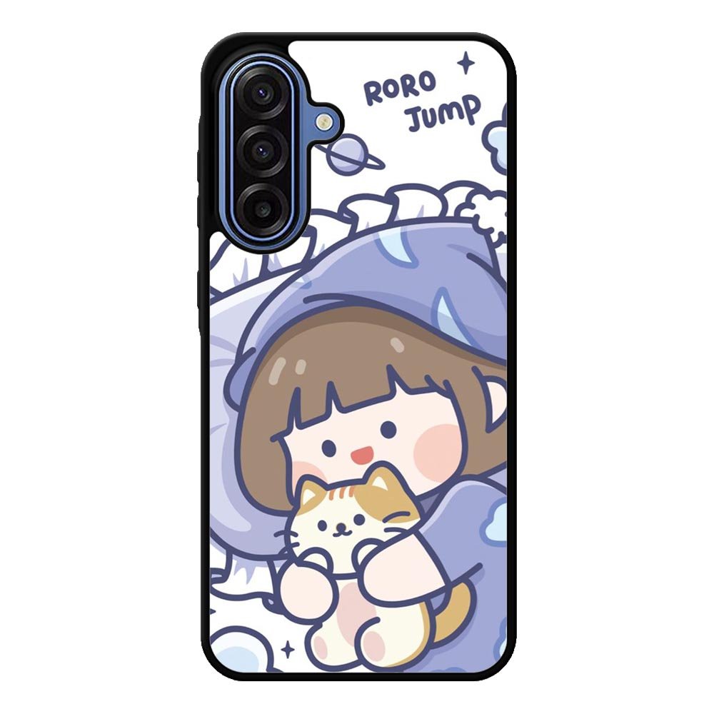 Cute Sleeping with the cat Samsung Galaxy A17 Case OV11213