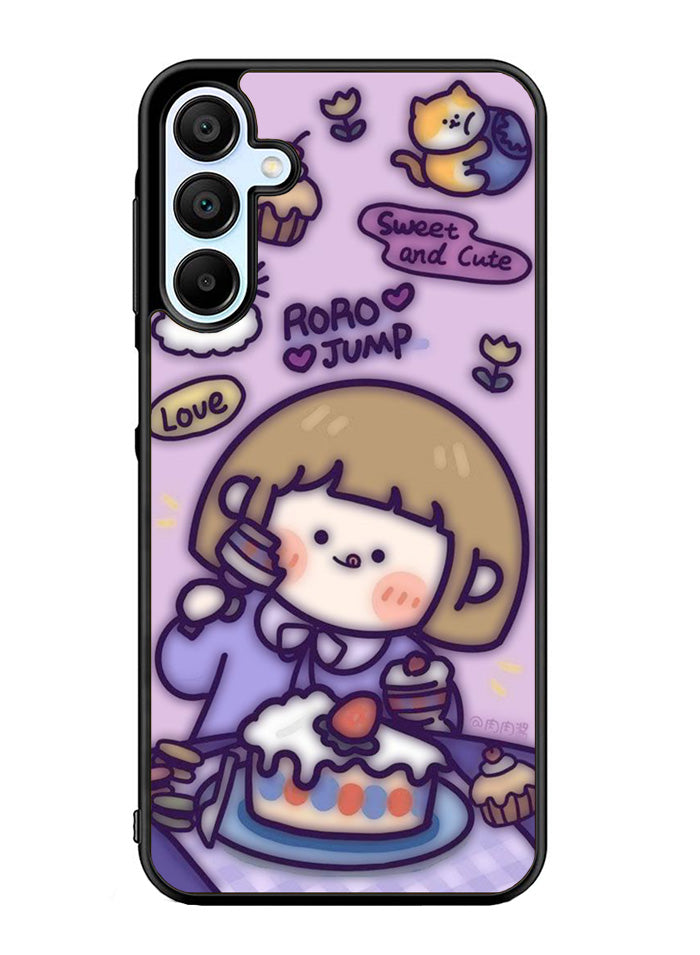 Cute Roro Jump Eat the Sweet Cake Samsung Galaxy A35 5G Case OV11210